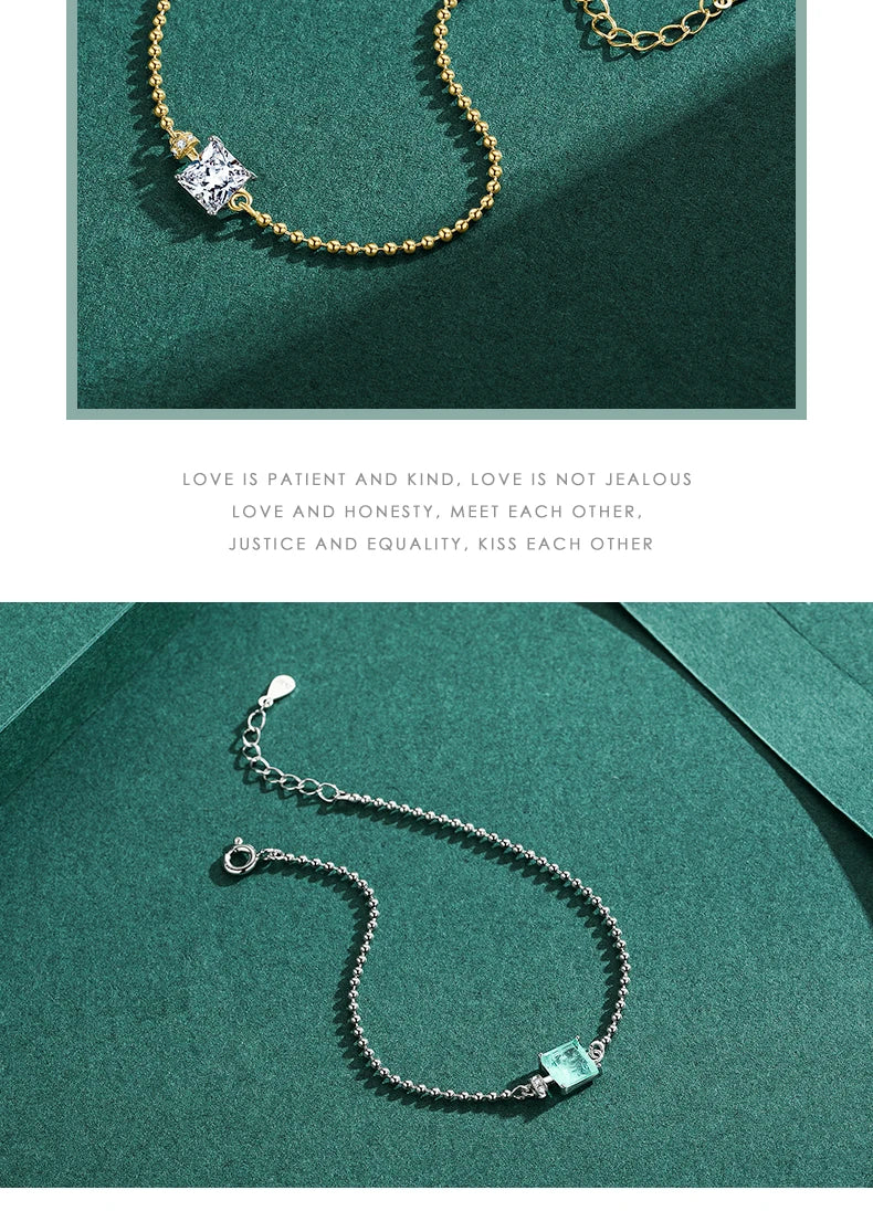 Stirling Luxury Square Tourmaline Bracelet