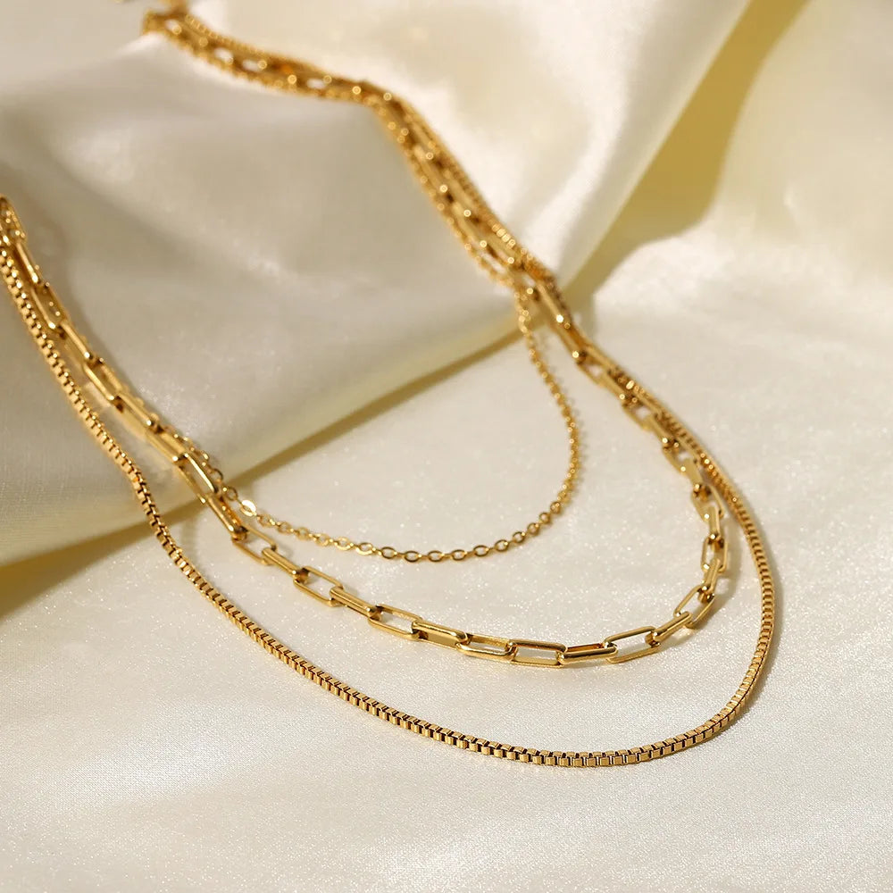 Waterproof 18K Gold Plated Neckalace