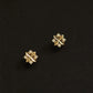 Rhombus Cross Flower Earrings