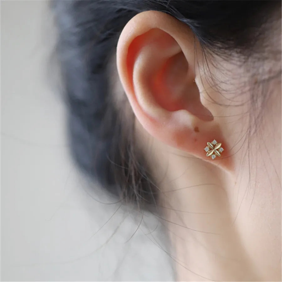 Rhombus Cross Flower Earrings