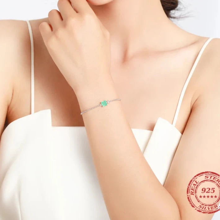 Stirling Luxury Square Tourmaline Bracelet