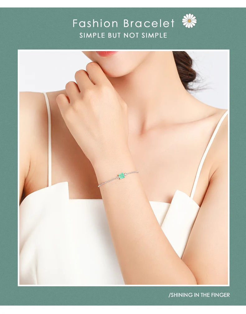 Stirling Luxury Square Tourmaline Bracelet