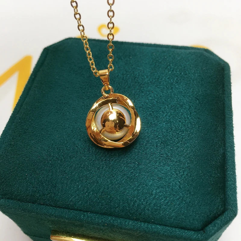 ZHBORUINI Bird's nest Pearl Jewelry Sets Natural Freshwater Pearl Necklace Earrings Zircon Cover With 14k Gold Leaf For Women