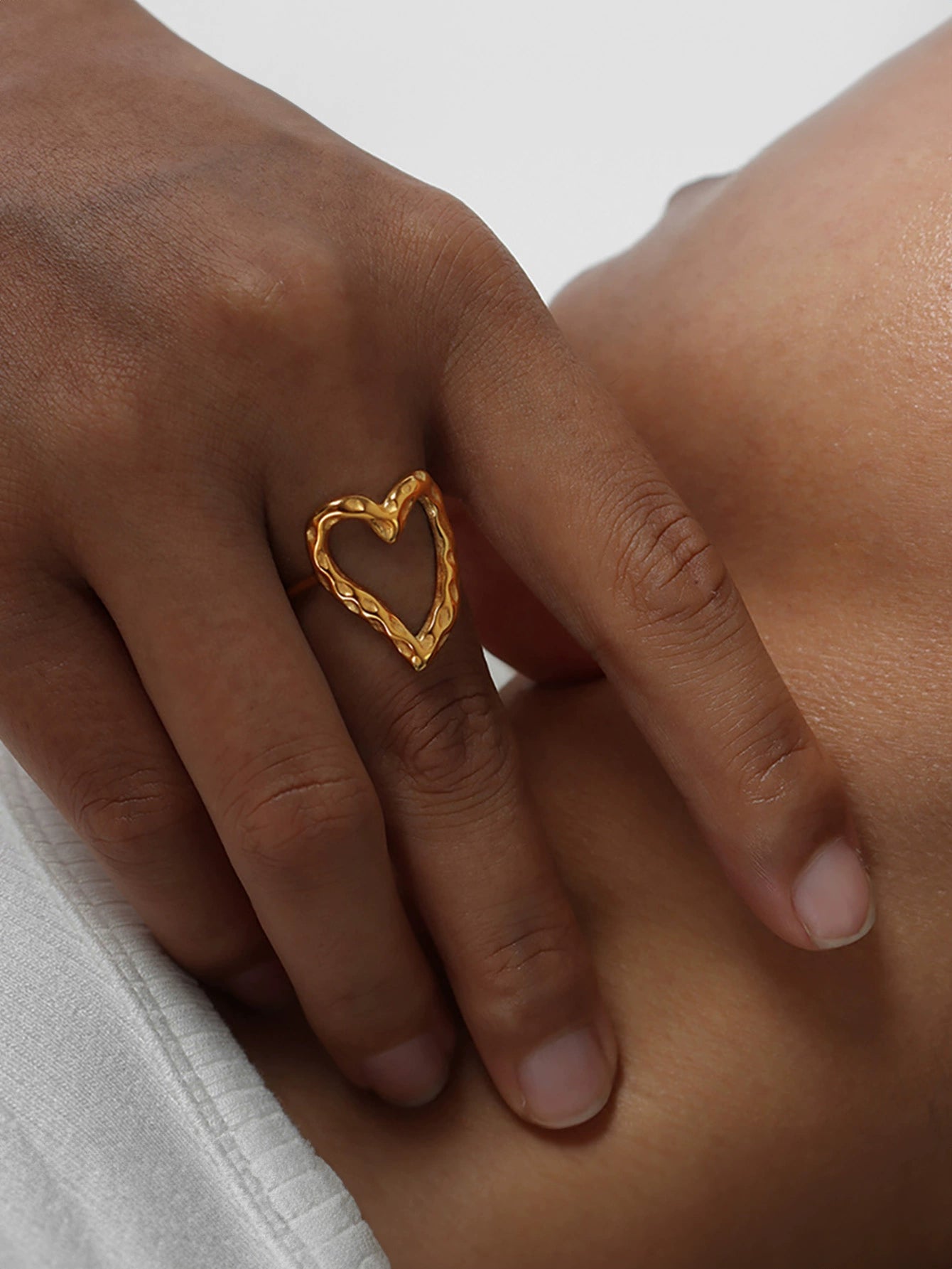 [Titanium Steel Waterproof] Heart Series Ring Female Special-Interest Design Minimalist Girlish Style Accessories Summer New Arrival