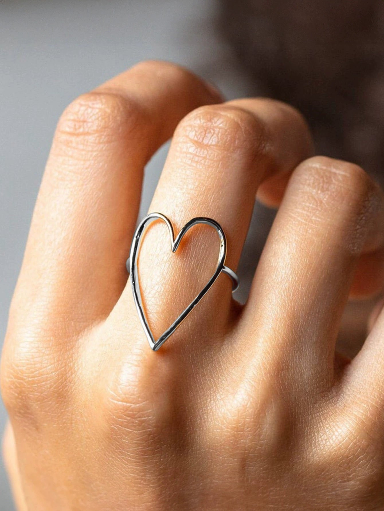 [Titanium Steel Waterproof] Heart Series Ring Female Special-Interest Design Minimalist Girlish Style Accessories Summer New Arrival