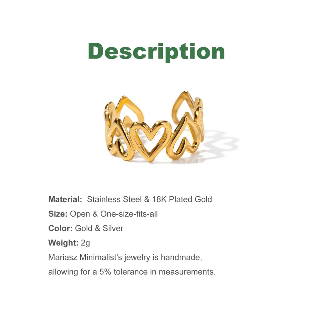 Multi Love Heart Ring