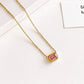 Yellow Pink Cubic Zirconia Square Pendants