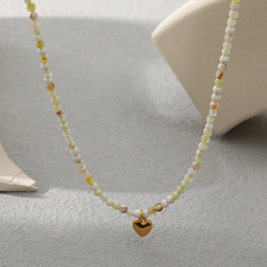Natural Stone Necklace 18K Gold