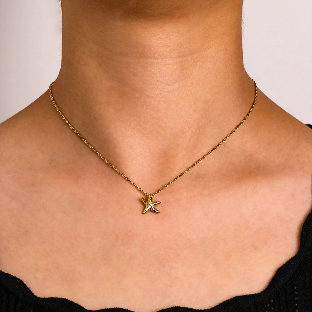 Starfish Pendant Stainless Steel Necklace