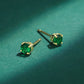 Emerald Round Full Diamond Stud Earring