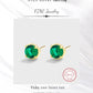 Emerald Round Full Diamond Stud Earring