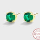 Emerald Round Full Diamond Stud Earring