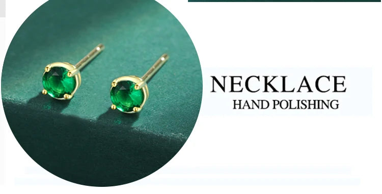 Emerald Round Full Diamond Stud Earring