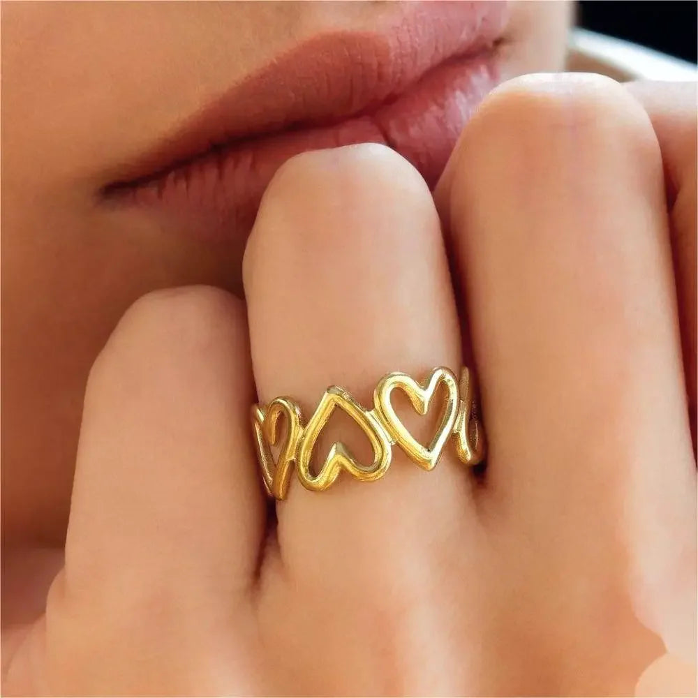 Multi Love Heart Ring