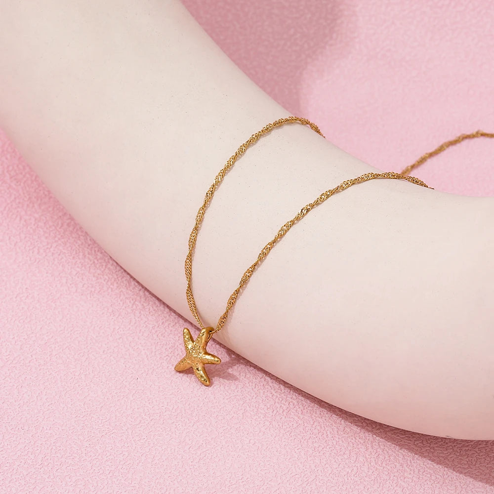 Starfish Pendant Stainless Steel Necklace