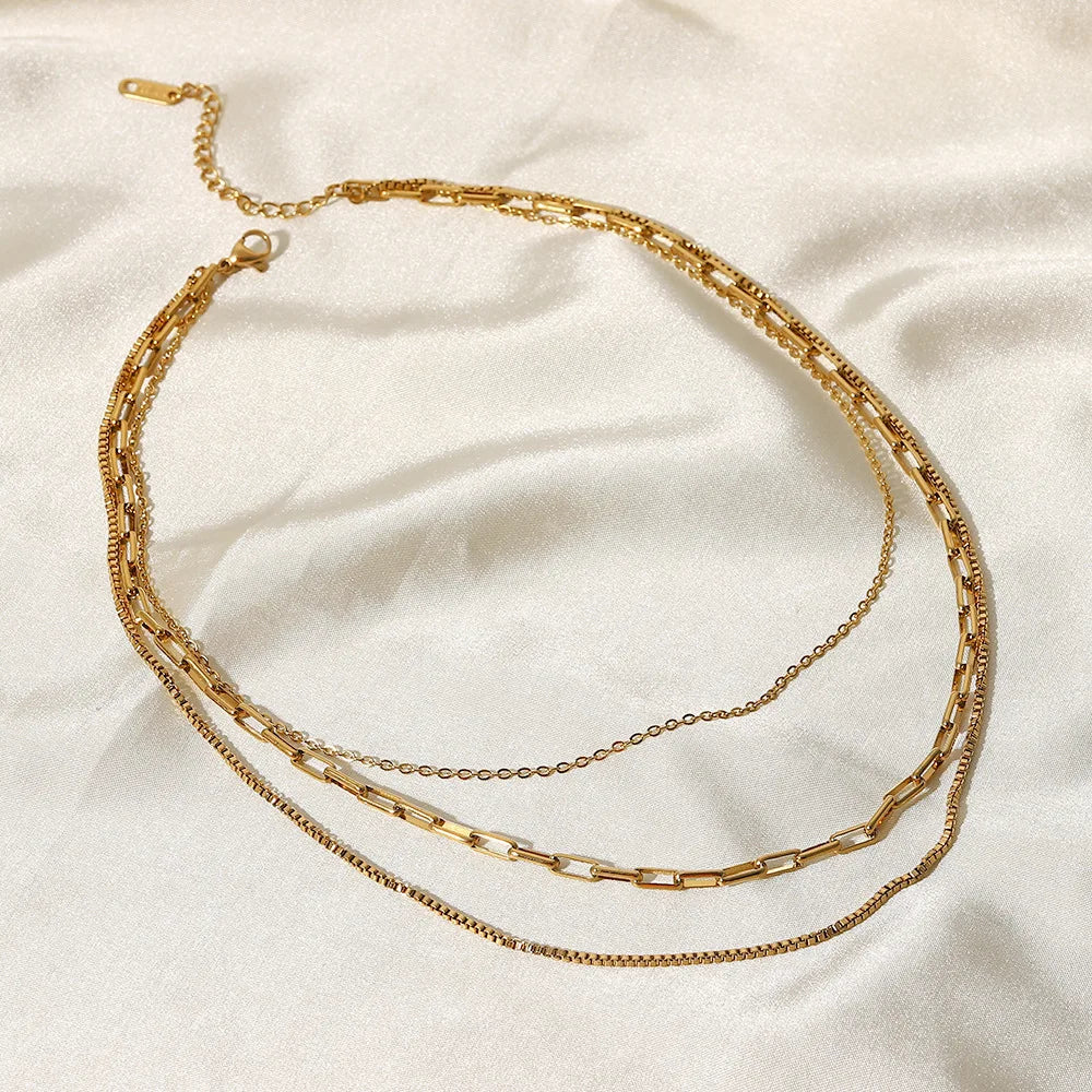 Waterproof 18K Gold Plated Neckalace