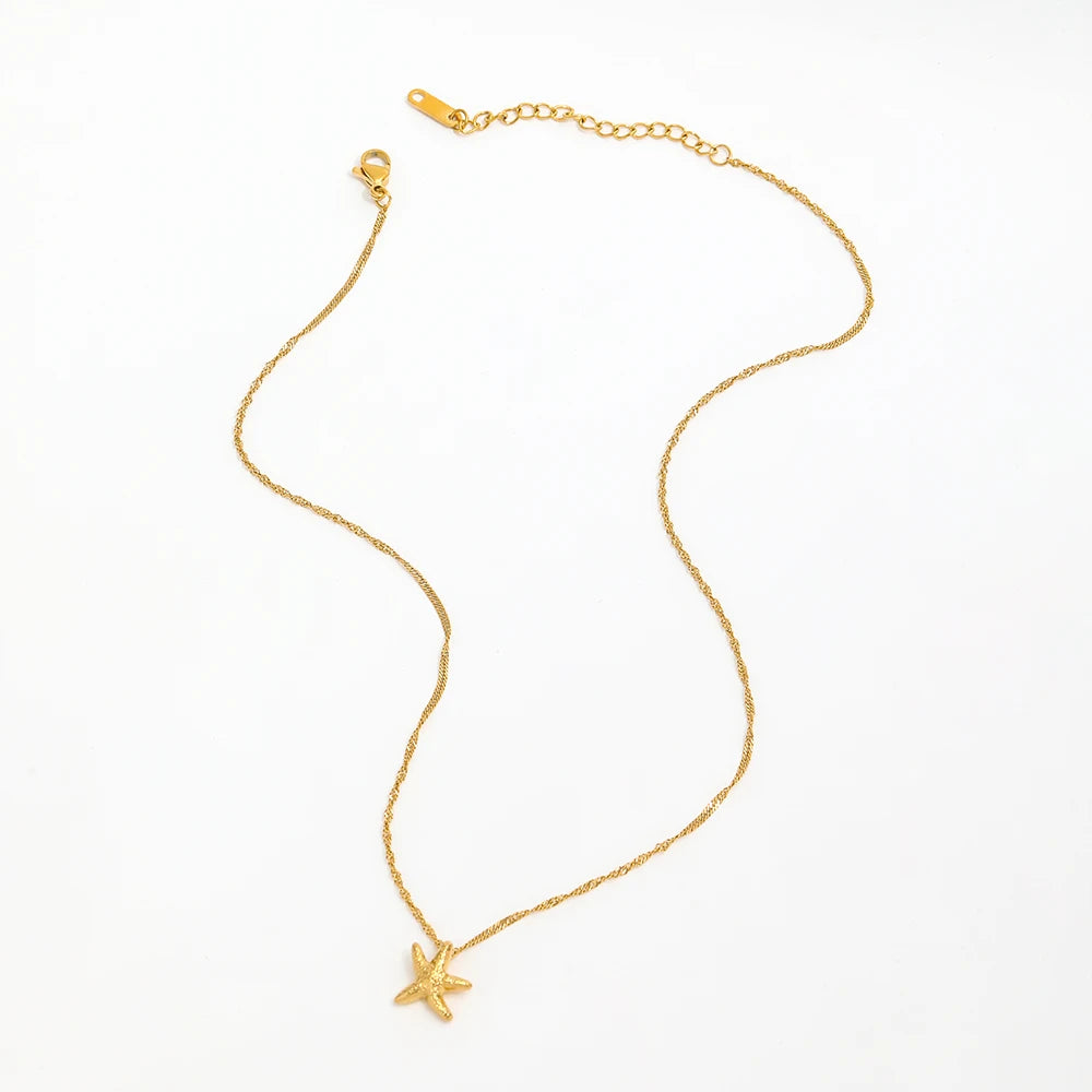 Starfish Pendant Stainless Steel Necklace