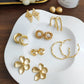 Matte Gold Hoop Round Earrings