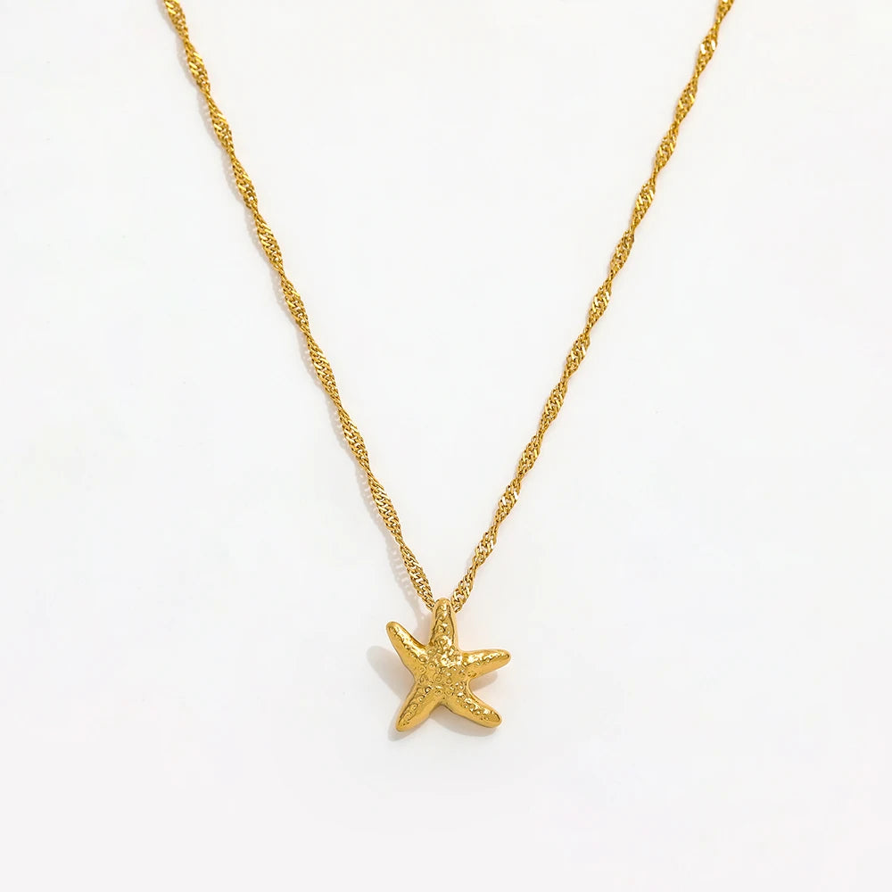 Starfish Pendant Stainless Steel Necklace