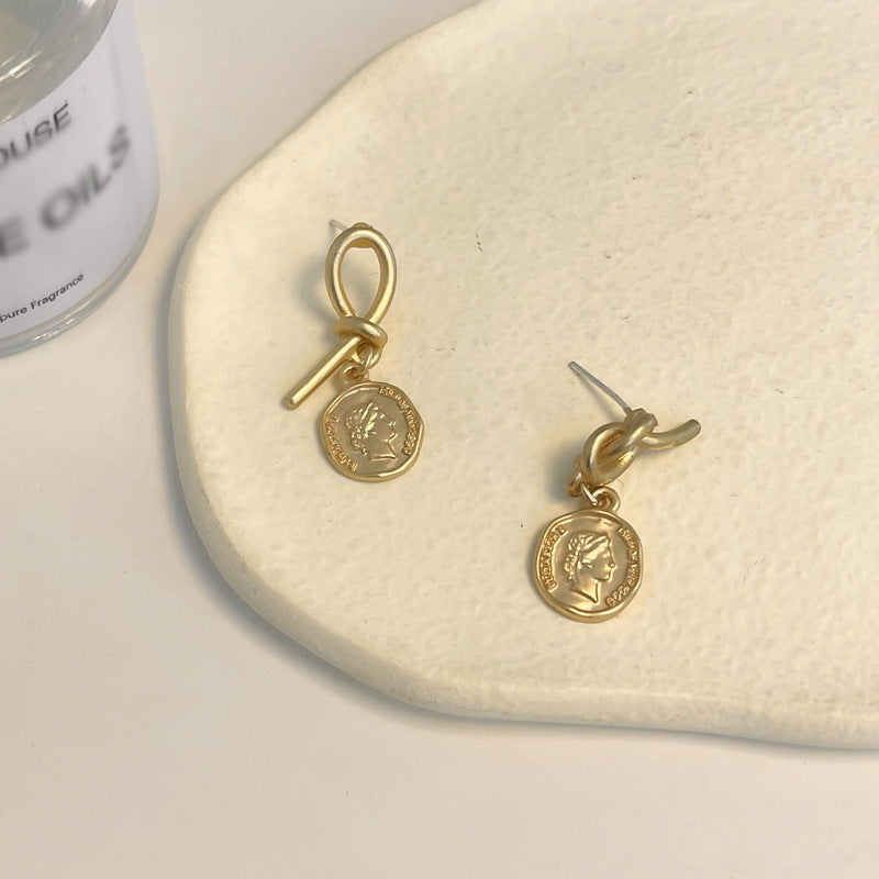 Matte Gold Hoop Round Earrings