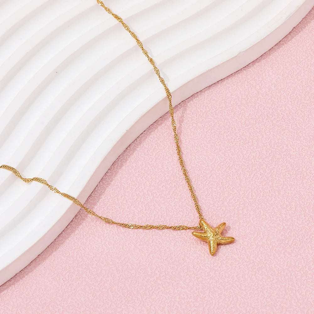 Starfish Pendant Stainless Steel Necklace
