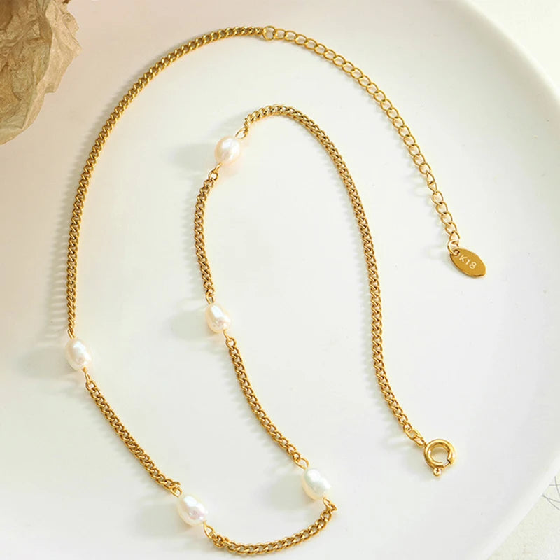 Freshwater Pearl Beads Charm Necklace