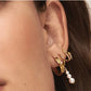 Gold Plated Hoop Bee Stud Earrings