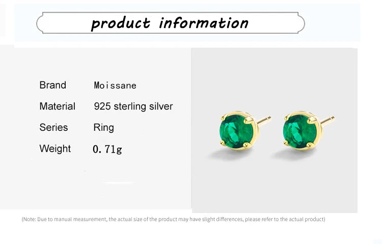 Emerald Round Full Diamond Stud Earring