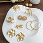Matte Gold Hoop Round Earrings