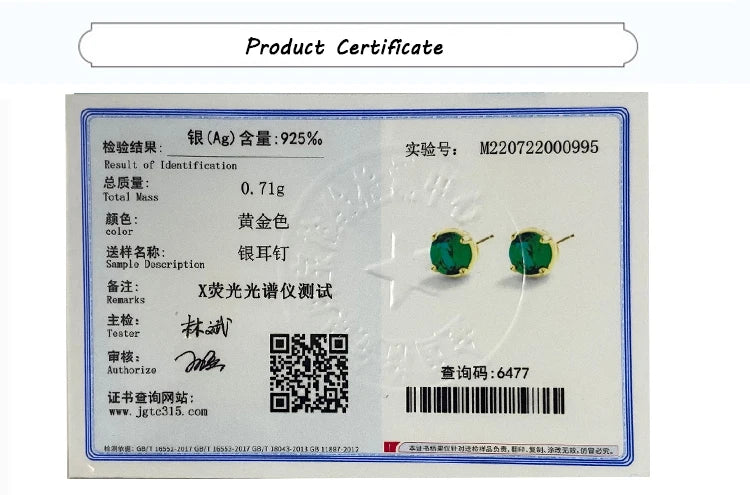 Emerald Round Full Diamond Stud Earring